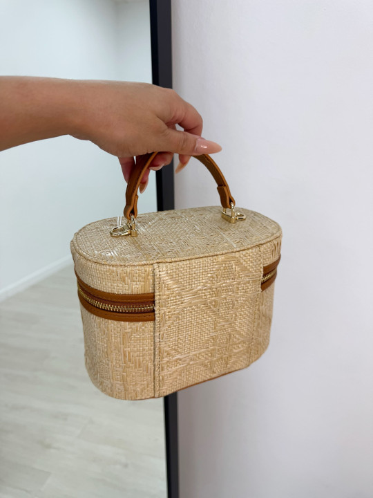 BOLSO POUCH RAFIA MATERIAL
